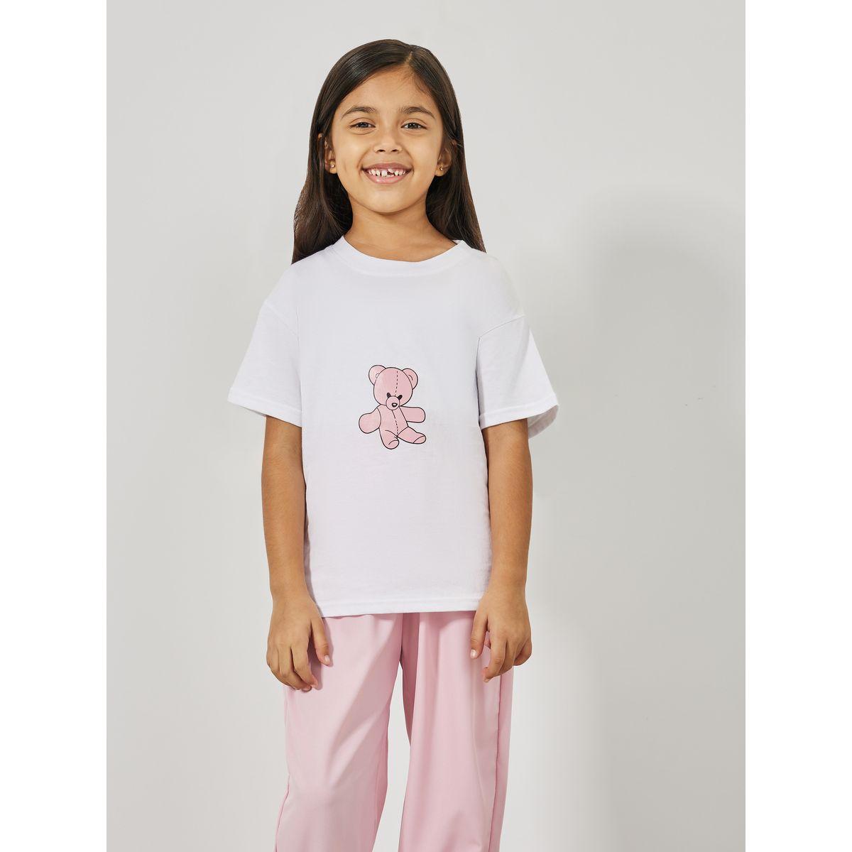 Styli Bear Print Loose Fit T-Shirt & Joggers Set-girls-clothing-setsandcoords-image-3