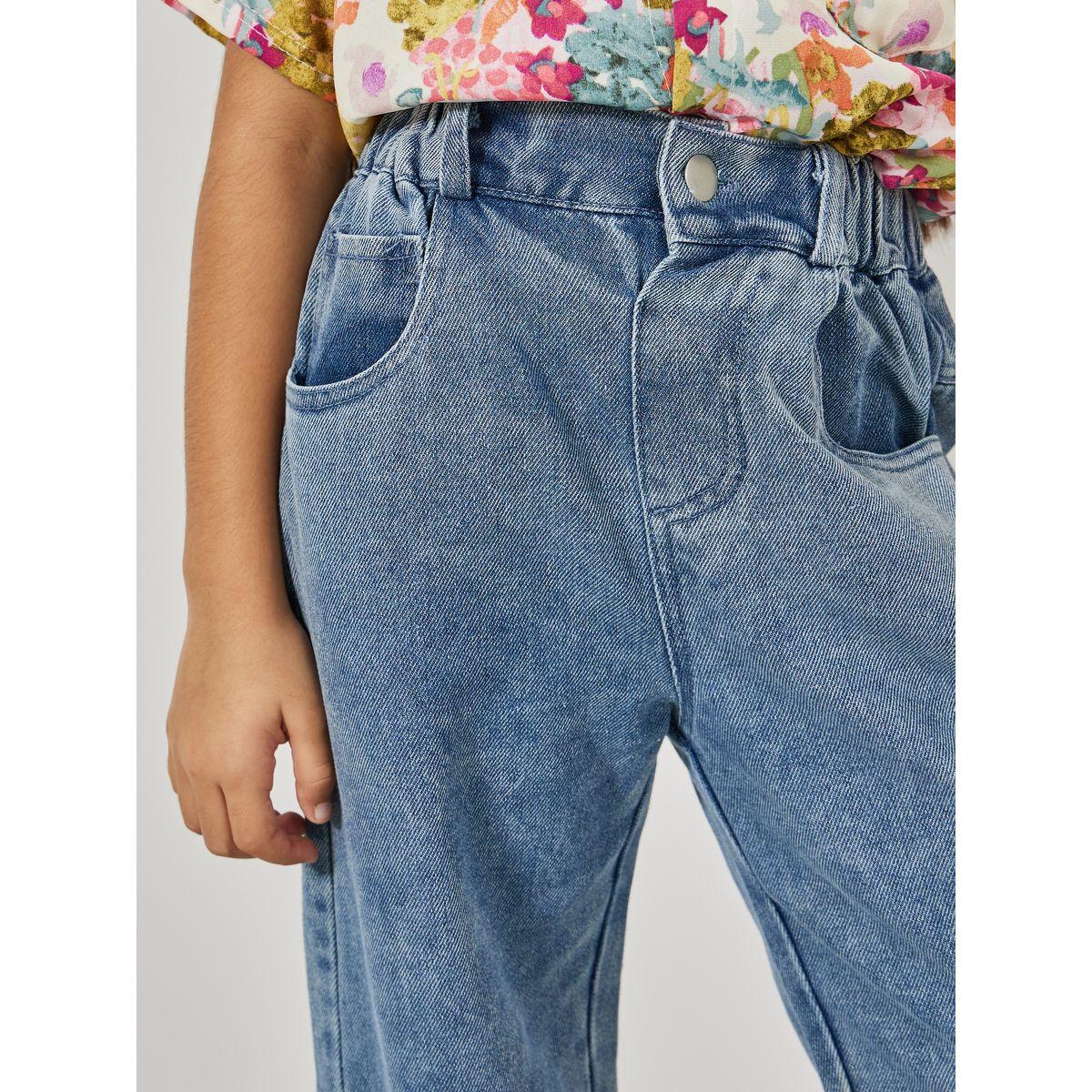 جينز بارجل مستقيمة وحواف بتداخلات مُتباينة-girls-clothing-bottoms-jeansandjeggings-image-3