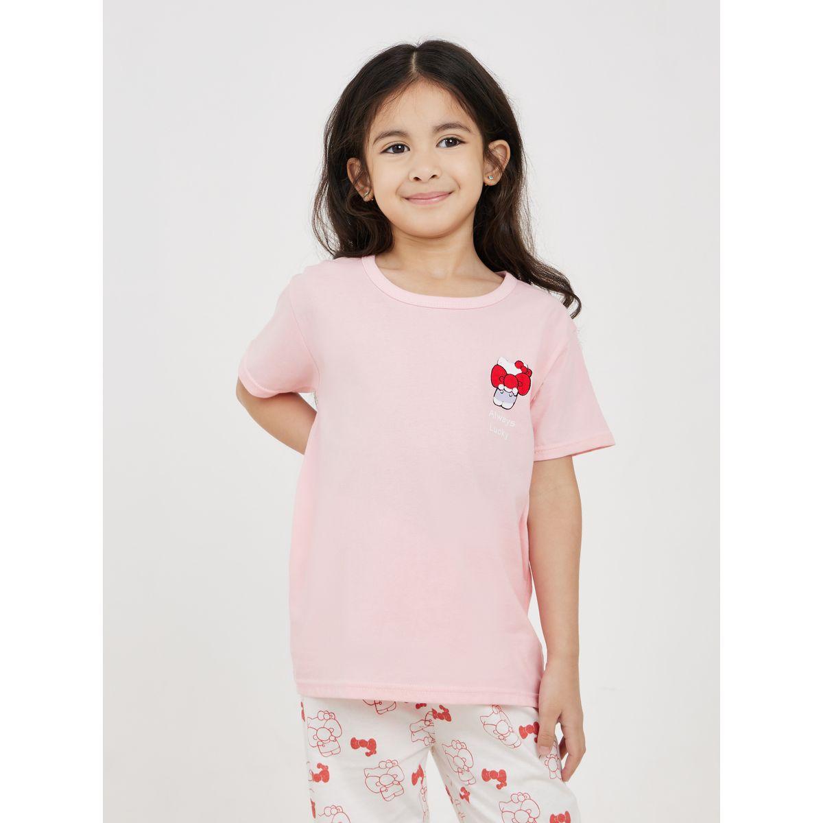 طقم من بنطال بيجاما مع تيشيرت بطبعة كارتون-girls-clothing-nightwear-image-2