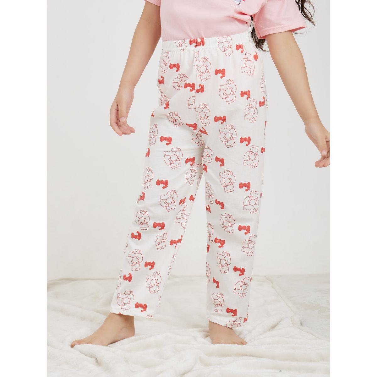 طقم من بنطال بيجاما مع تيشيرت بطبعة كارتون-girls-clothing-nightwear-image-5