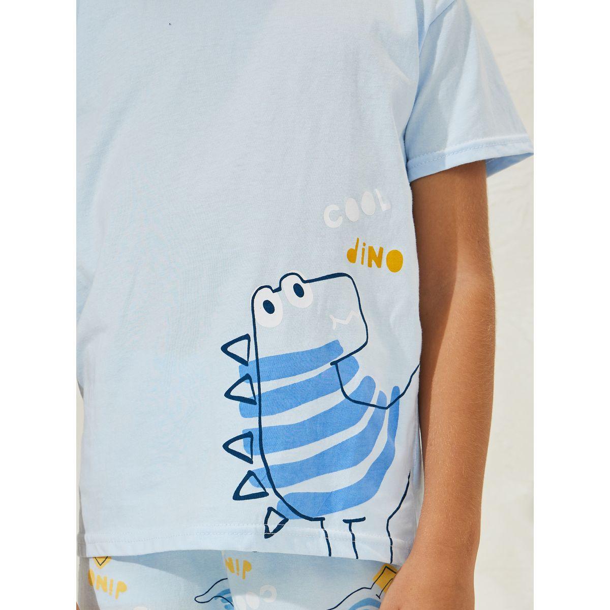Styli Dino Print T-Shirt & Pyjama Set-boys-clothing-nightwear-image-3
