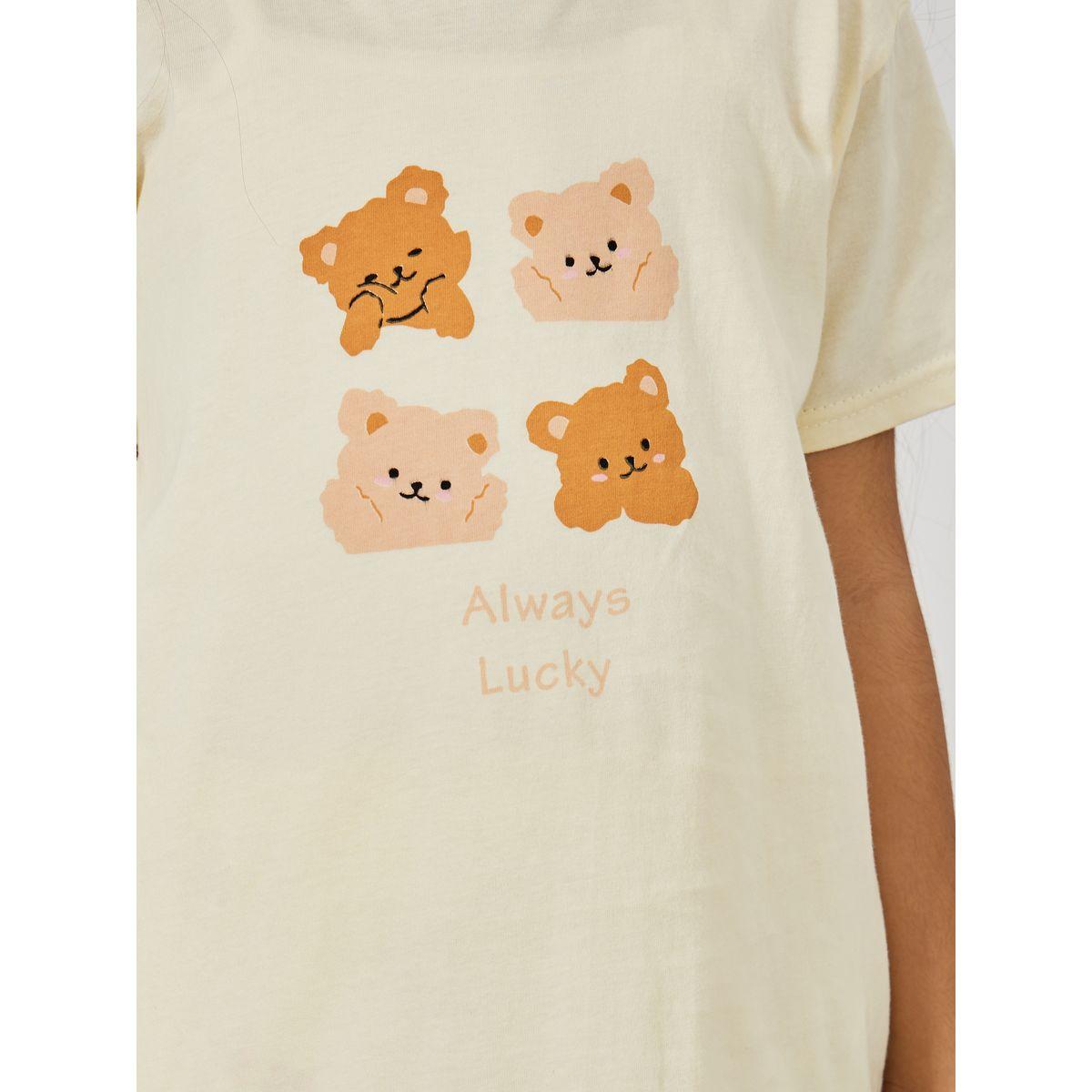طقم من بنطال بيجاما مع تيشيرت بطبعة جرافيك-girls-clothing-nightwear-image-3