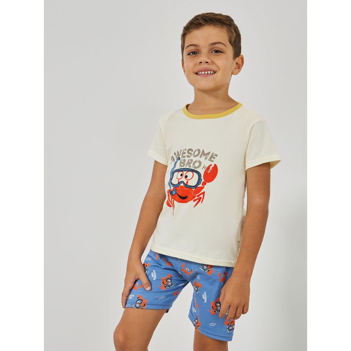 مجموعة من شورت وتيشيرت بطبعة جرافيك-boys-clothing-nightwear-image-1