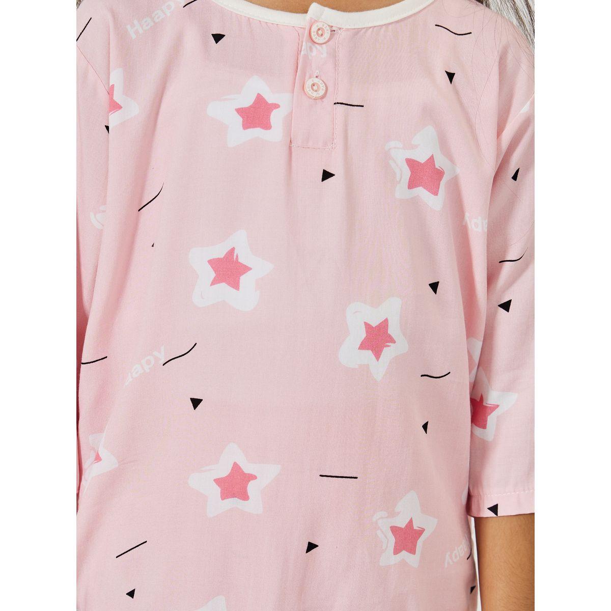 مجموعة من بنطال كابري مع بلوزة بطبعة نجوم-girls-clothing-nightwear-image-3