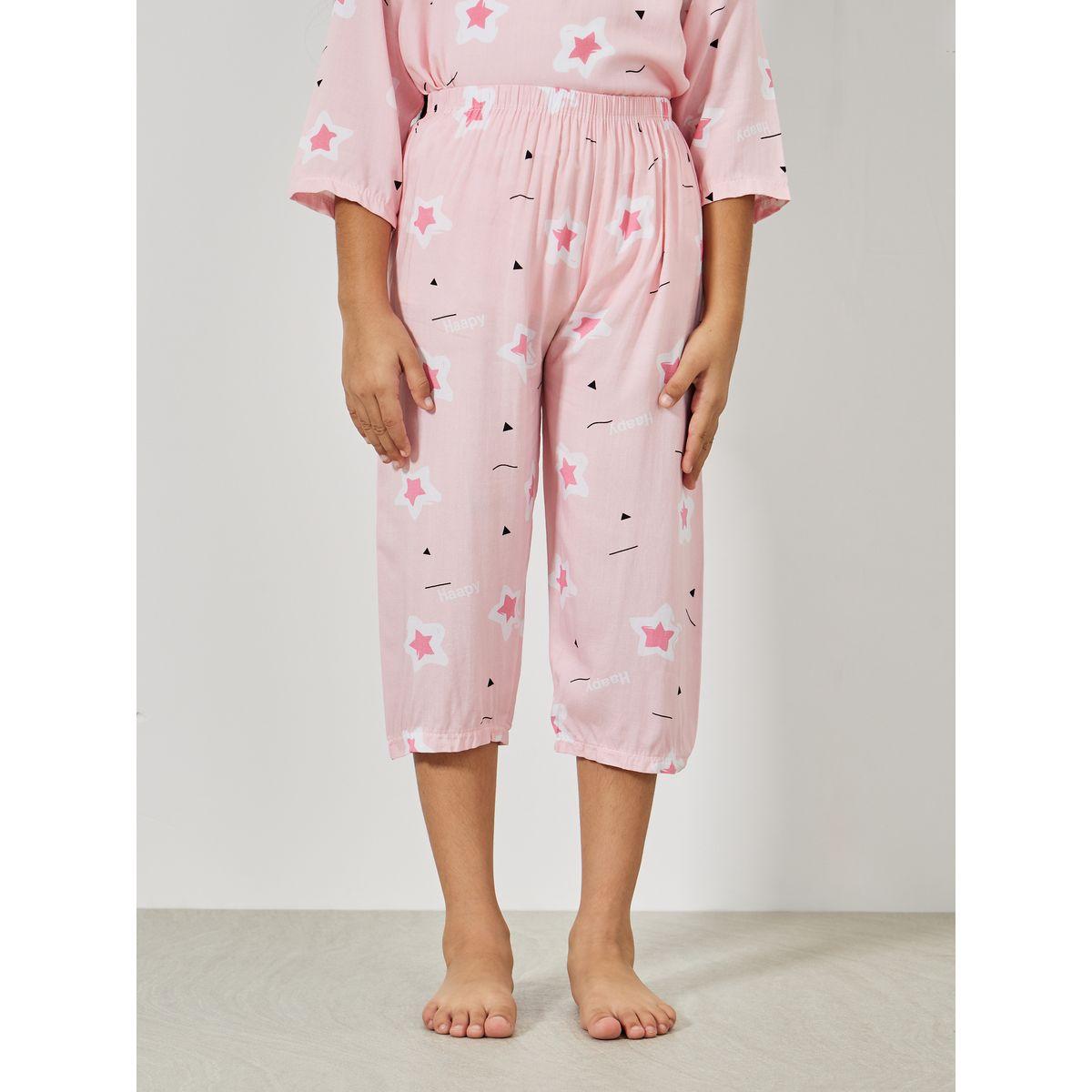 مجموعة من بنطال كابري مع بلوزة بطبعة نجوم-girls-clothing-nightwear-image-5