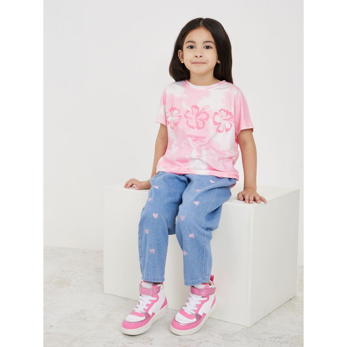 Styli Tie Dye Floral Print T-Shirt-girls-clothing-blousesandshirts-image-2