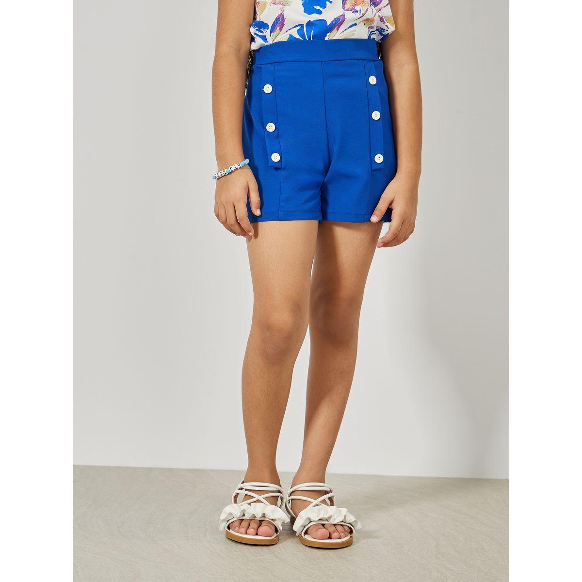 Styli Floral Print Halter Neck Top & Button Front Shorts Set-girls-clothing-setsandcoords-image-5