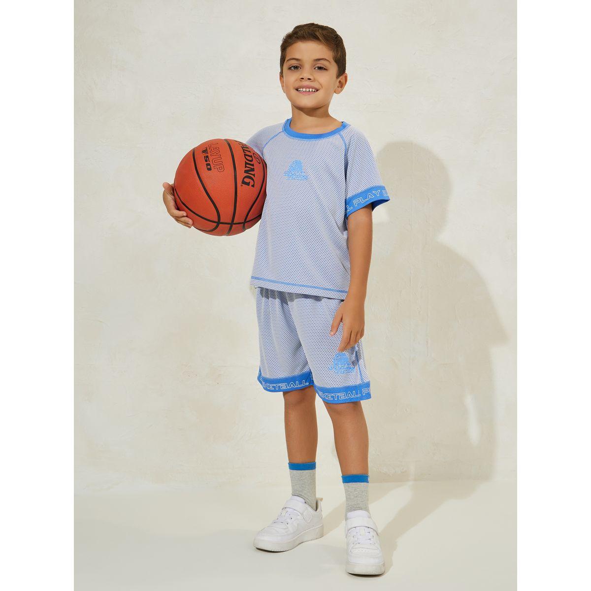 Styli Color Block Trim Printed T-Shirt & Short Sports Set-sports-boys-clothing-sets-image-1