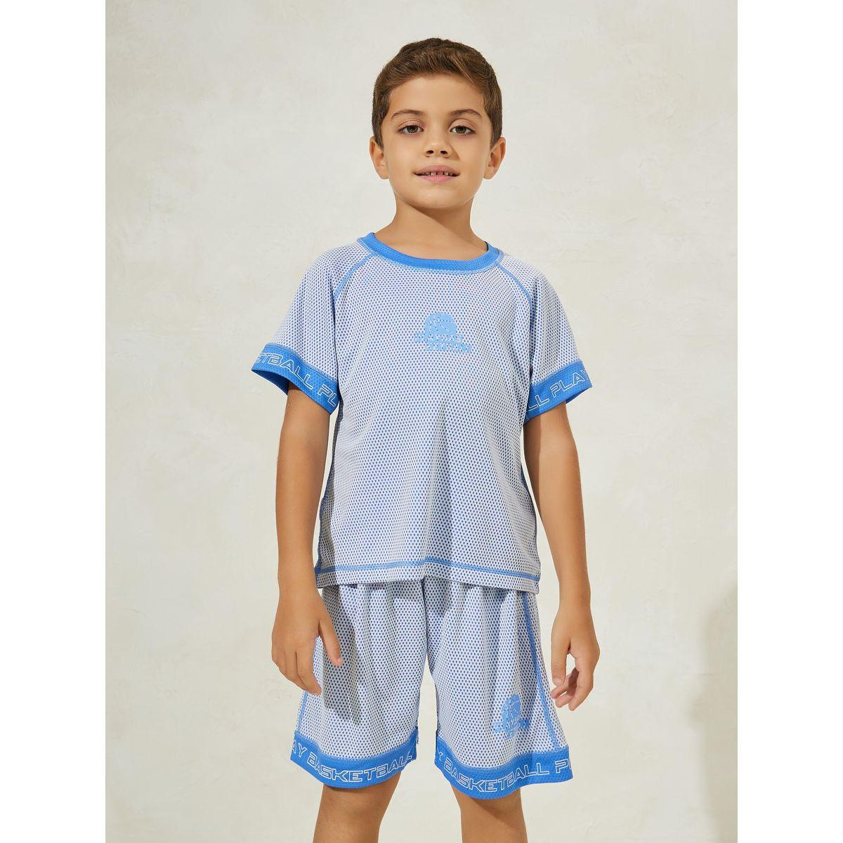 Styli Color Block Trim Printed T-Shirt & Short Sports Set-sports-boys-clothing-sets-image-2