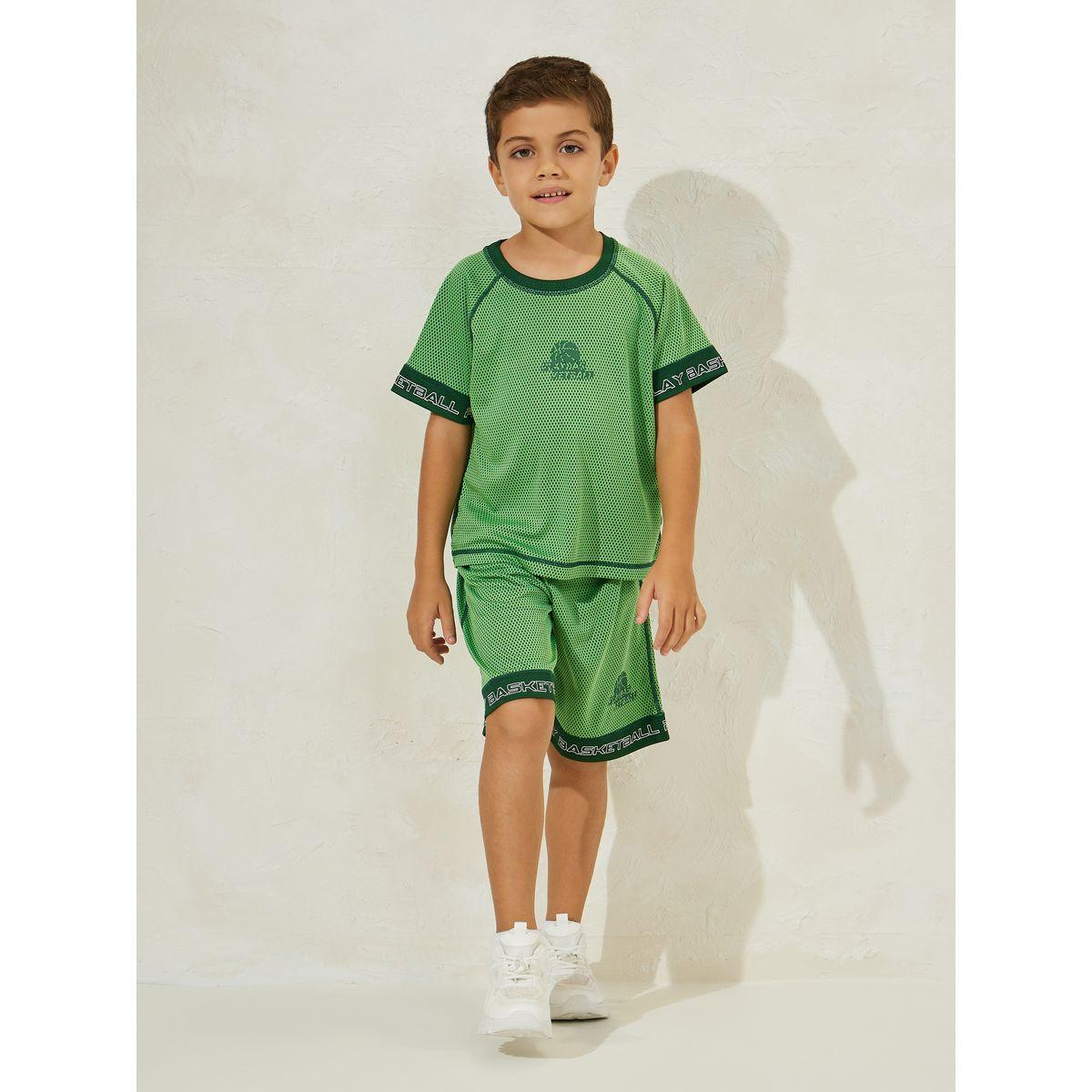Styli Printed Trim T-Shirt & Shorts Sport Set-sports-boys-clothing-sets-image-2