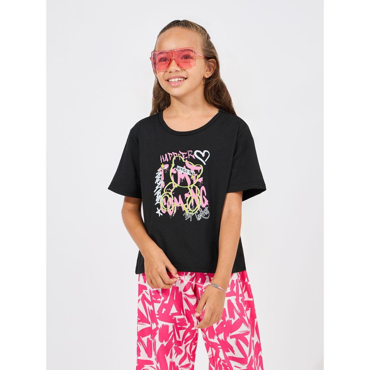 Styli Graphic Print T-Shirt & Pants Set-girls-clothing-setsandcoords-image-2