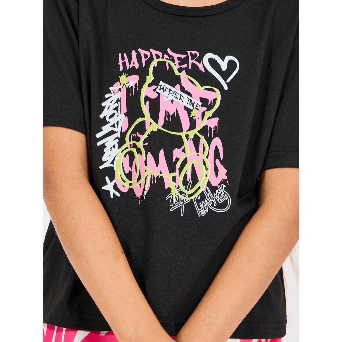 Styli Graphic Print T-Shirt & Pants Set-girls-clothing-setsandcoords-image-3