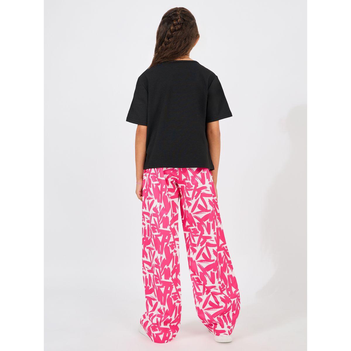 مجموعة من بنطال مع تيشيرت بطبعة جرافيك-girls-clothing-setsandcoords-image-4