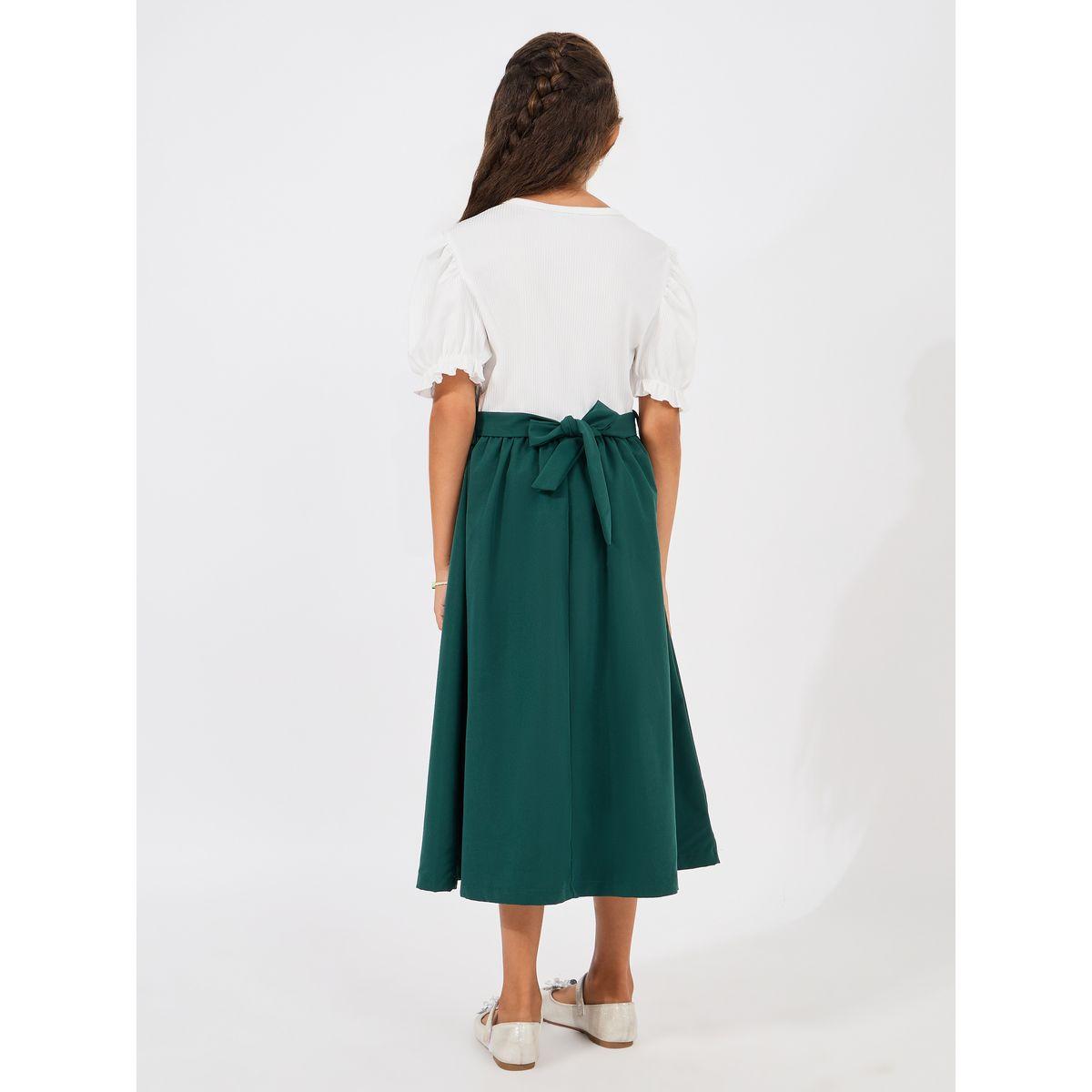 Styli Embroidery Ruffle Trim Dress-girls-clothing-dressesandjumpsuits-image-4