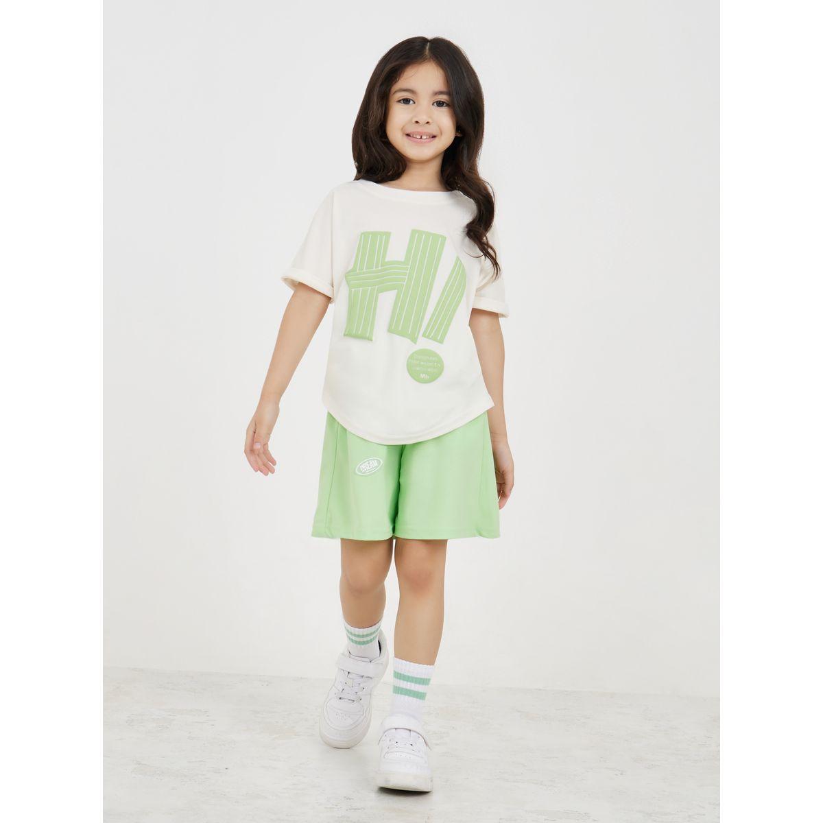 Styli  Converged Fold Sticker Patch T-Shirt & Short Set-girls-clothing-setsandcoords-image-1