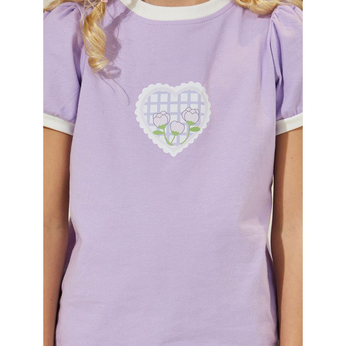 مجموعة من شورت تنورة مع تيشيرت بطبعة قلب-girls-clothing-setsandcoords-image-3