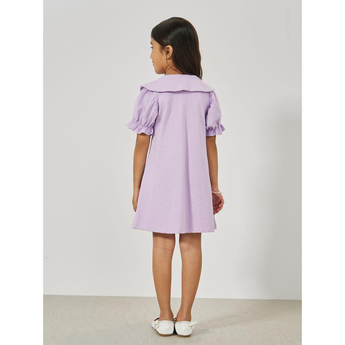 فستان كاجوال مزخرف بأرنب مع فيونكة شبك-girls-clothing-dressesandjumpsuits-image-4