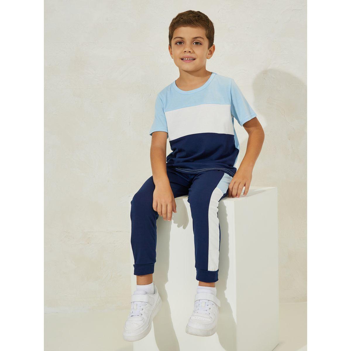 Styli Color Block T-Shirt & Jogger Set-boys-clothing-setsandcoords-image-1