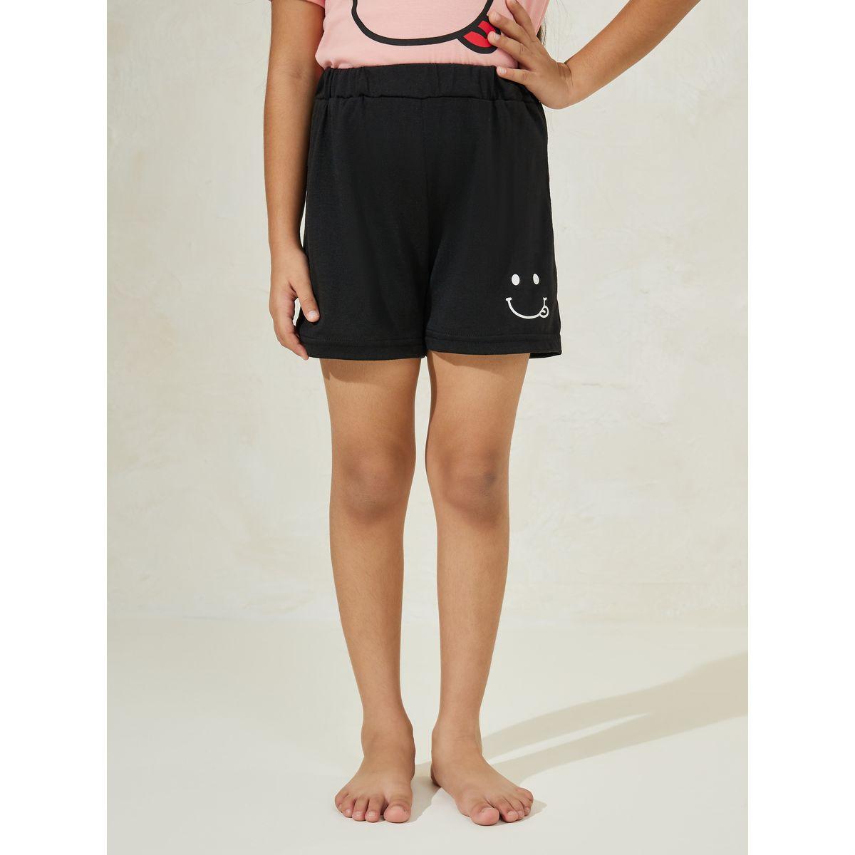 Styli Smile Print T-Shirt & Shorts Set-girls-clothing-nightwear-image-5