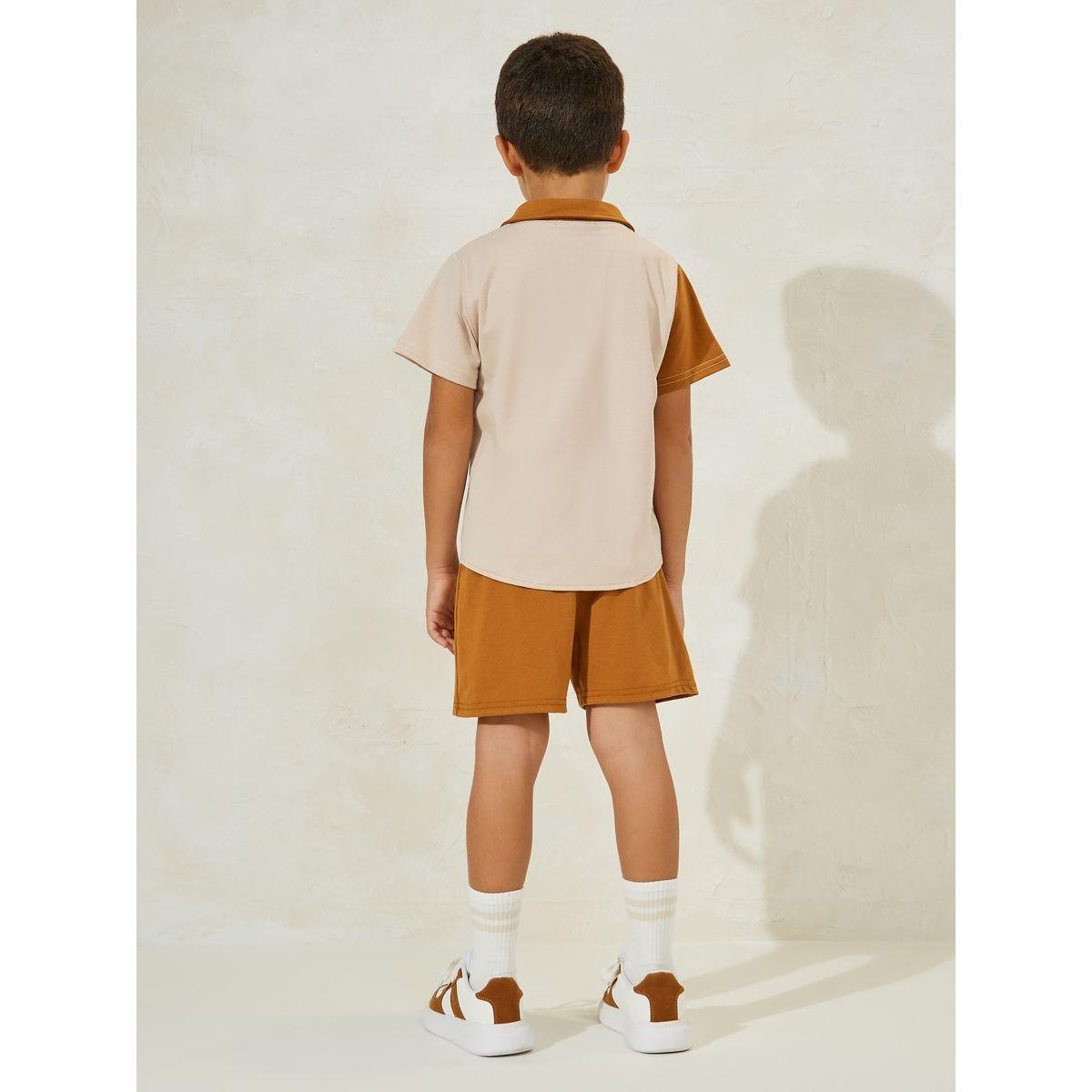 Styli Color Block Pocket Front Shirt & Short Set-boys-clothing-setsandcoords-image-4