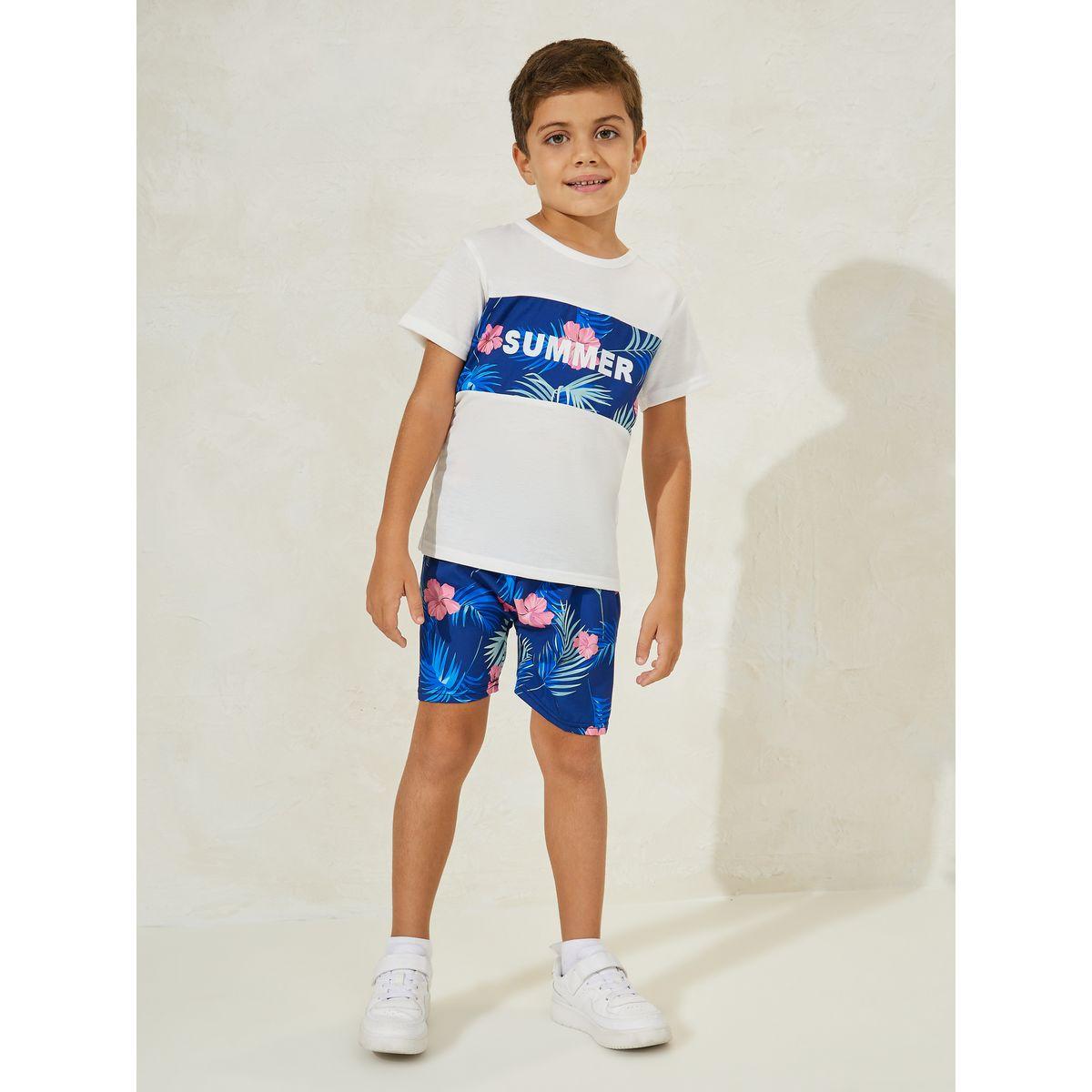 Styli Tropical Print T-Shirt & Short Set-boys-clothing-setsandcoords-image-1