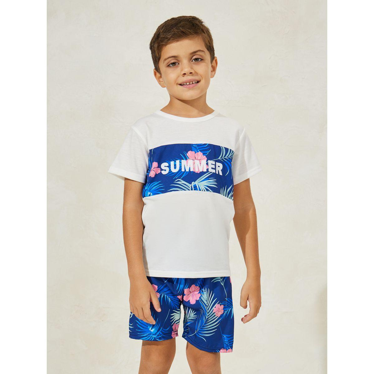 Styli Tropical Print T-Shirt & Short Set-boys-clothing-setsandcoords-image-2