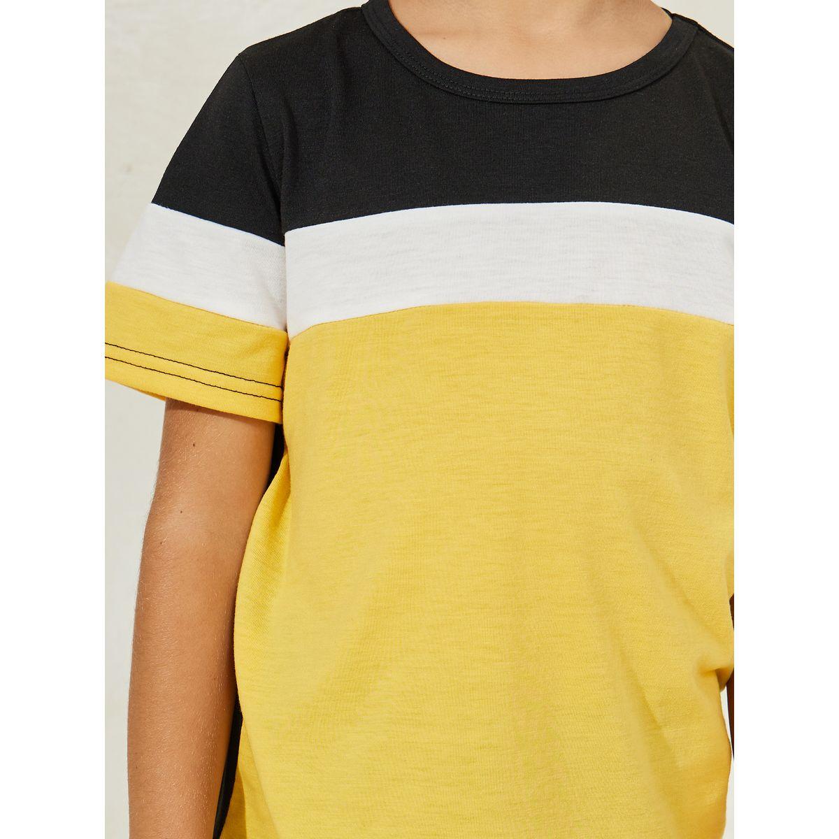 Styli  Color Block T-Shirt & Short Set-boys-clothing-setsandcoords-image-3