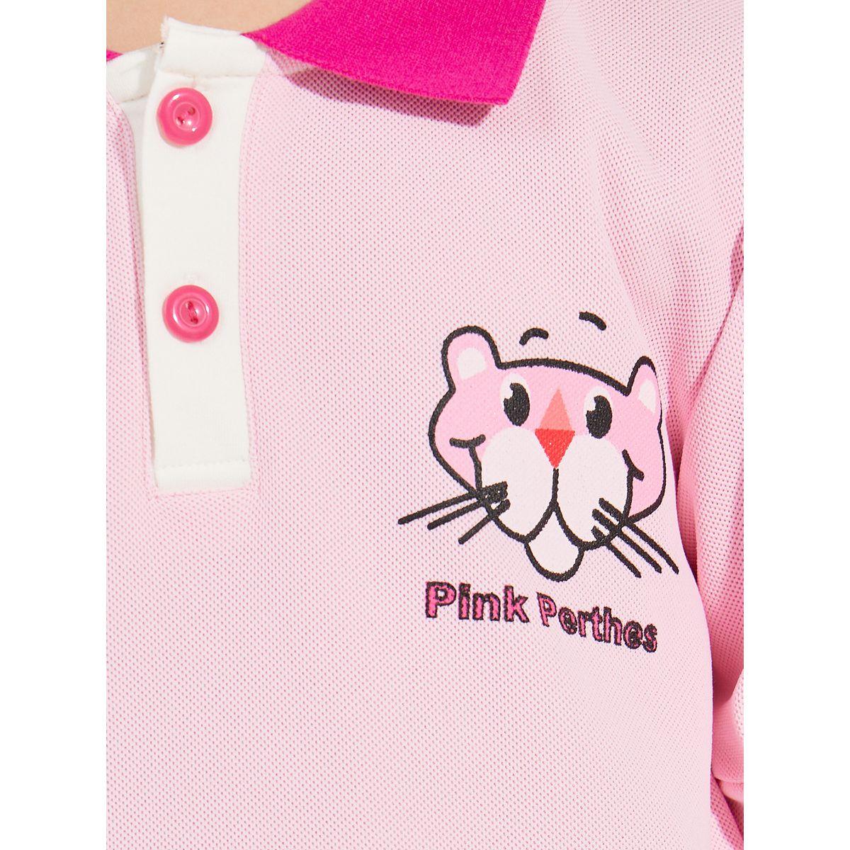 مجموعة من شورت وتيشيرت بولو بطبعة النمر الوردي-girls-clothing-setsandcoords-image-3