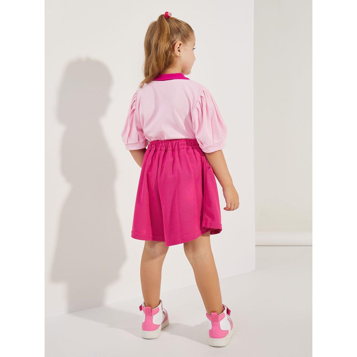 مجموعة من شورت وتيشيرت بولو بطبعة النمر الوردي-girls-clothing-setsandcoords-image-5