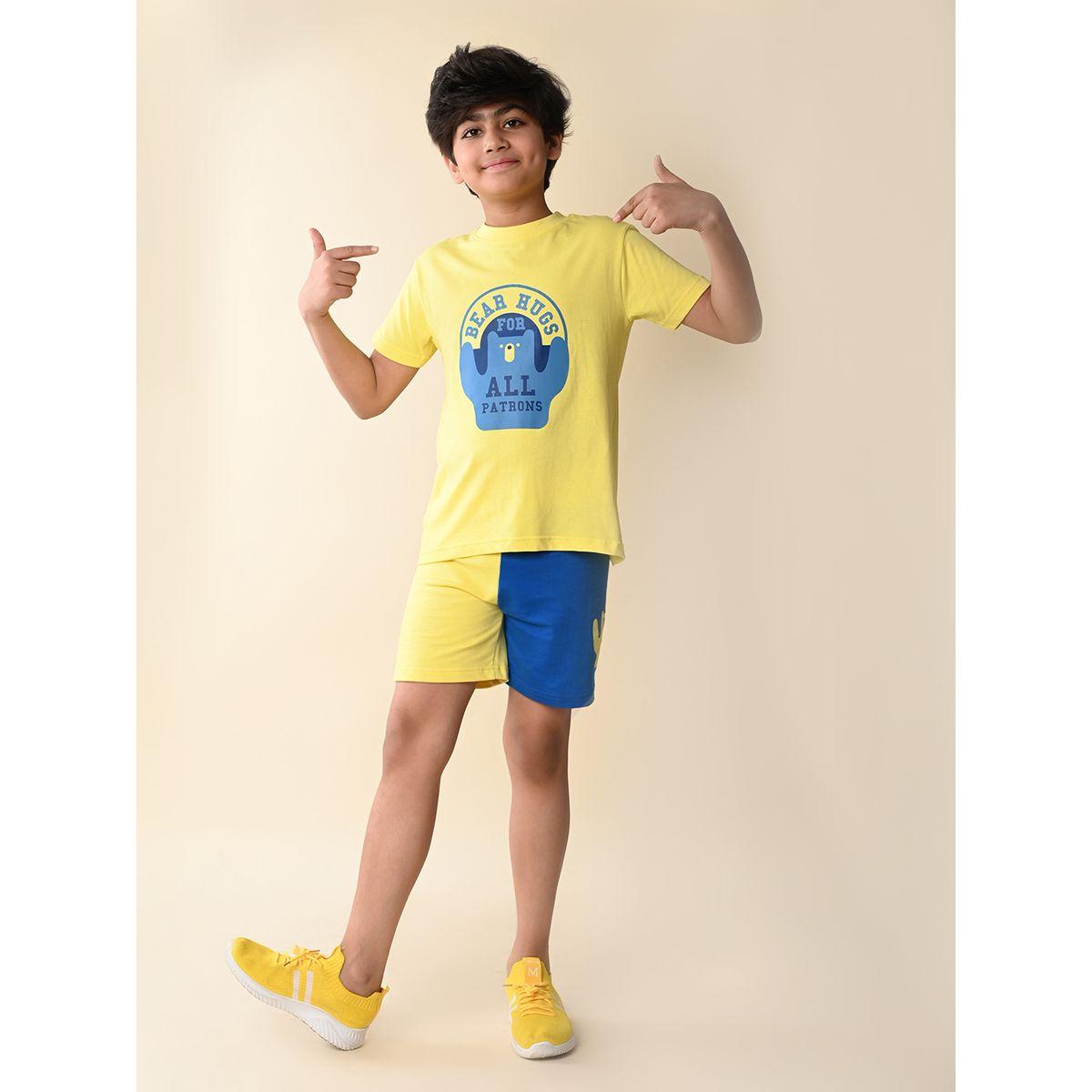 LilPicks X Styli  Smiley Print T-Shirt & Colorblock Shorts Set-boys-clothing-setsandcoords-image-4