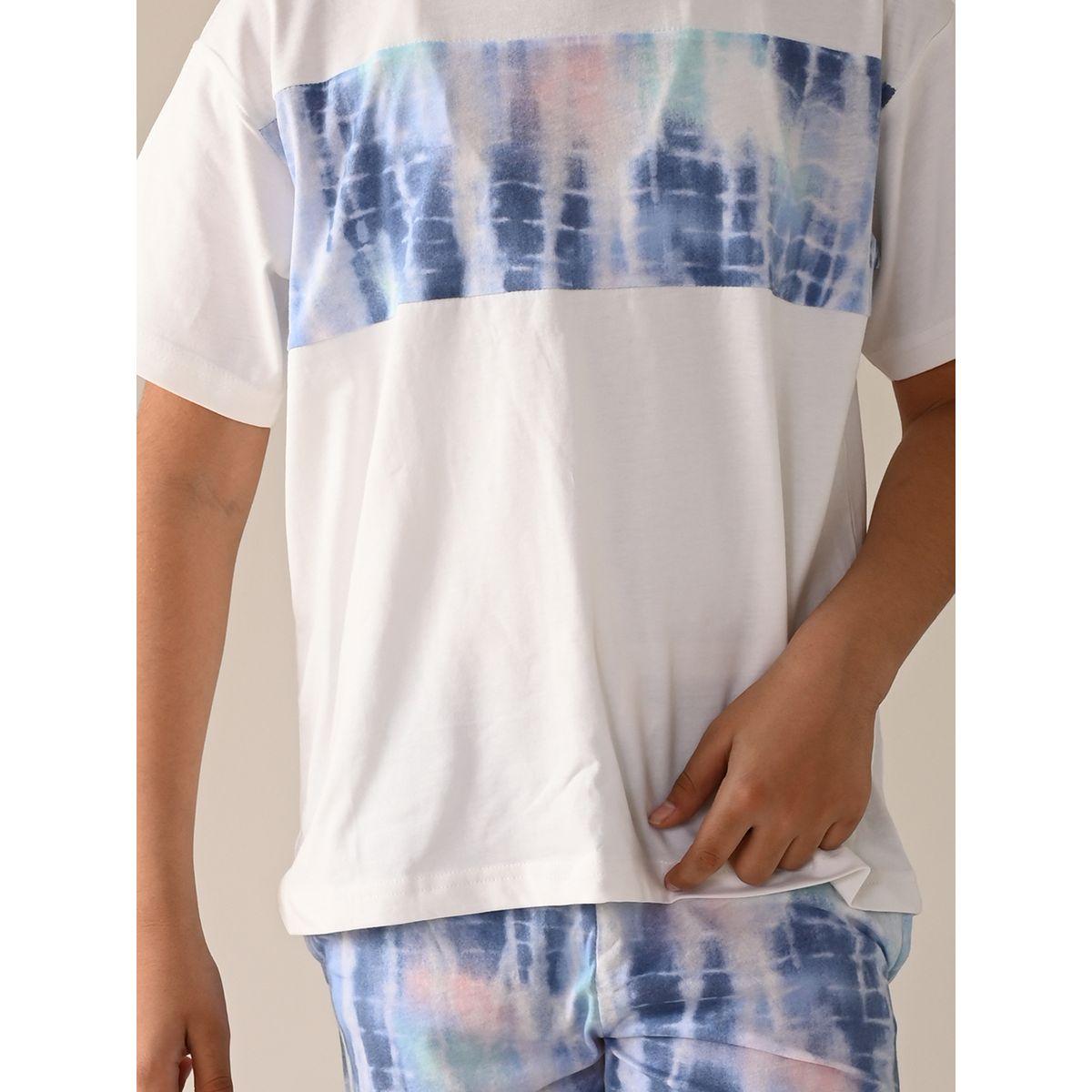 مجموعة من شورت وتيشيرت بطبعة تاي داي ليل بيكس × ستايلي-boys-clothing-setsandcoords-image-2