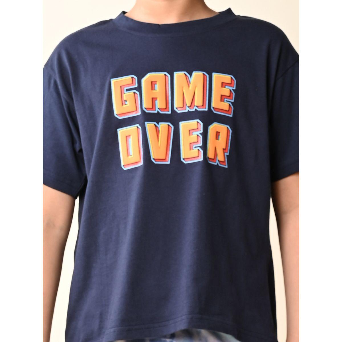 LilPicks Game Over Print T-Shirt and Tie-Dye Shorts Set-boys-clothing-setsandcoords-image-2