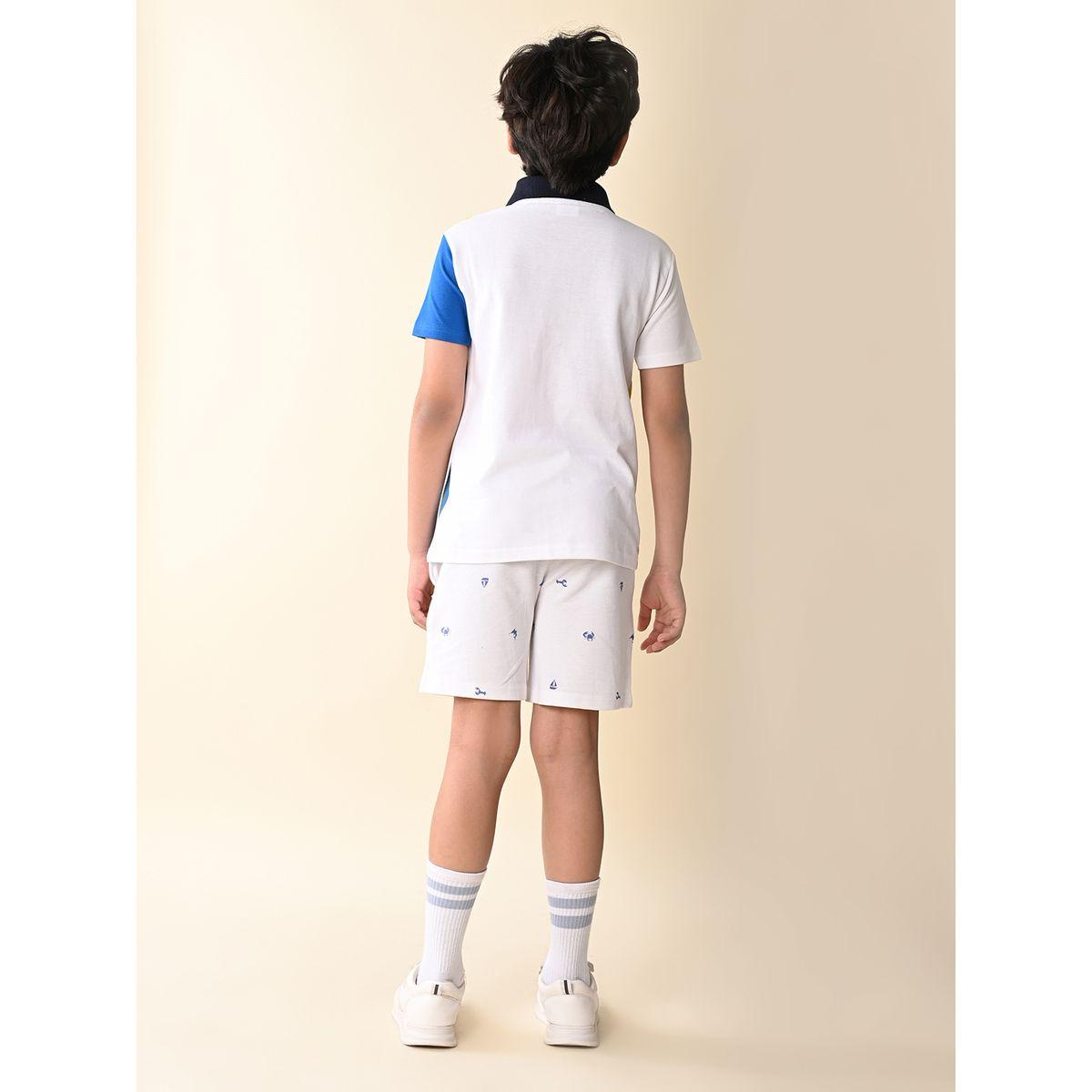 LilPicks X Styli  Color Block Polo T-Shirt & Shorts Set-boys-clothing-setsandcoords-image-5