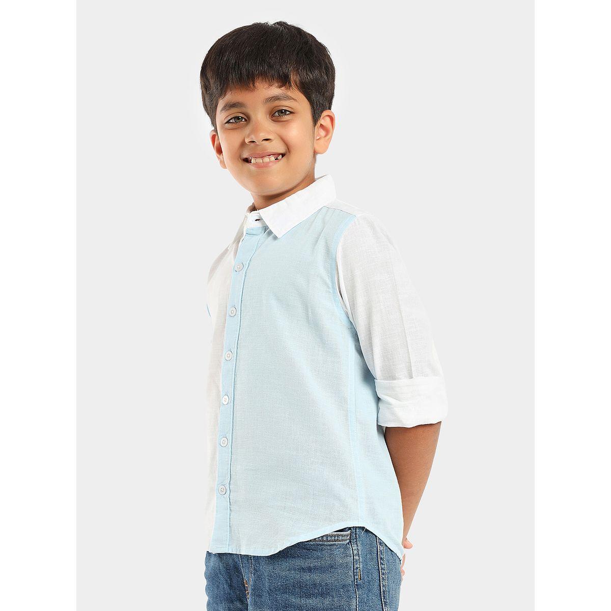 LilPicks X Styli  Color Block Spread Collar Smart Casual Shirt-boys-clothing-shirts-image-3