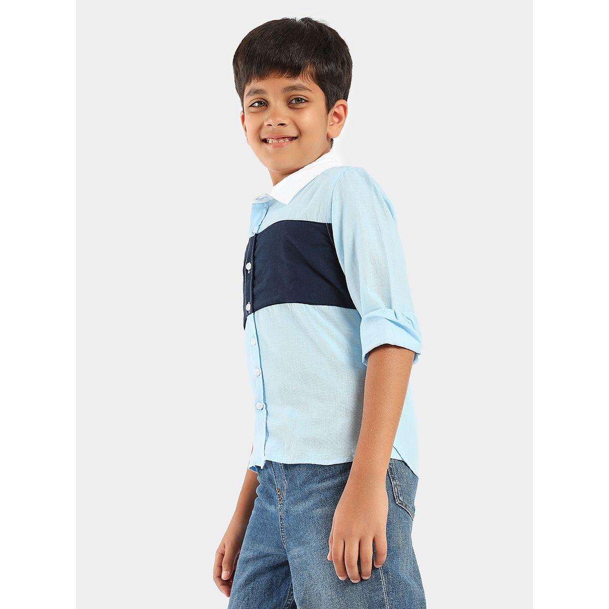 قميص قطن بنمط كتل الالوان ليل بيكس × ستايلي-boys-clothing-shirts-image-4