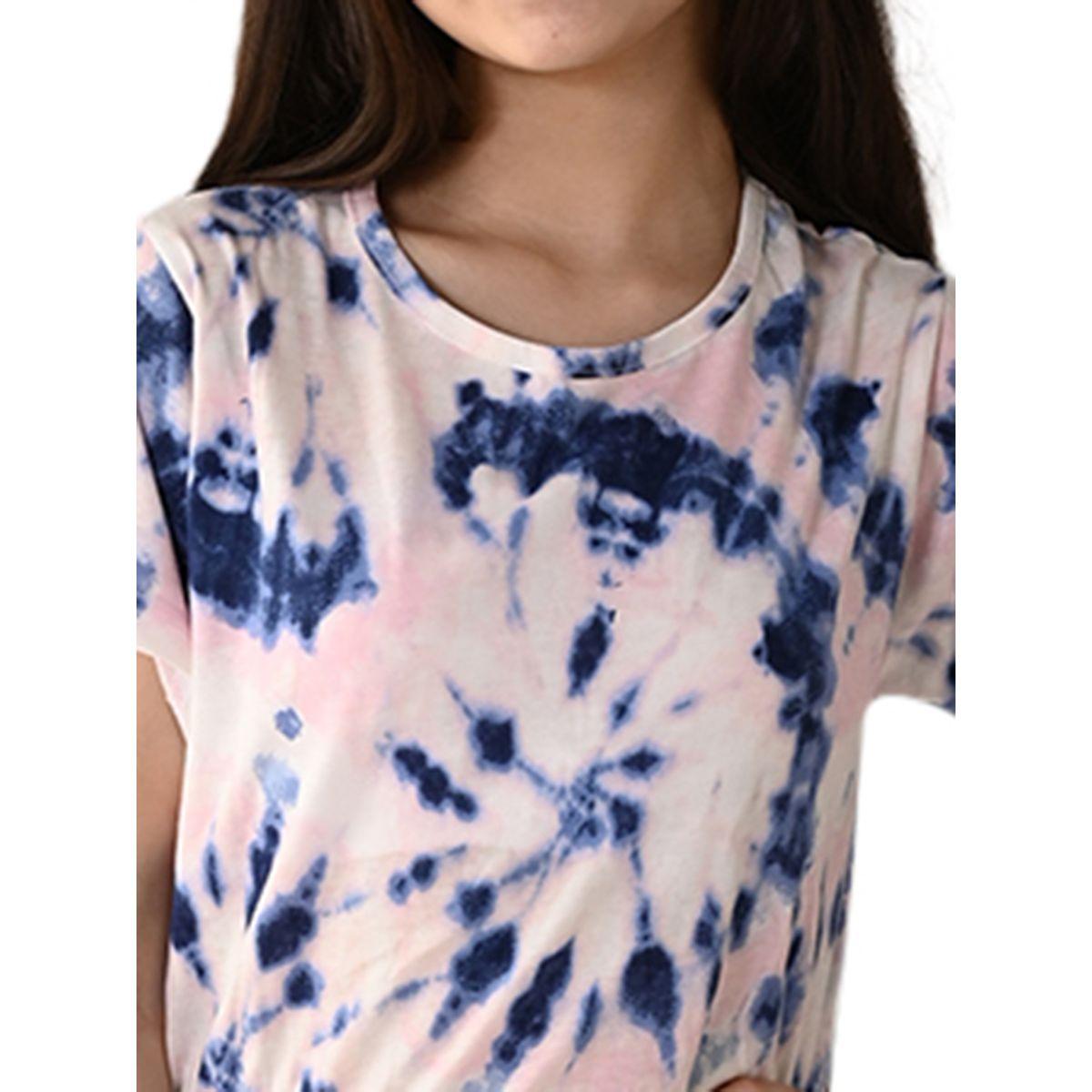 LilPicks X Styli  Tie-Dyed Round Neck T-Shirt Dress-girls-clothing-dressesandjumpsuits-image-2