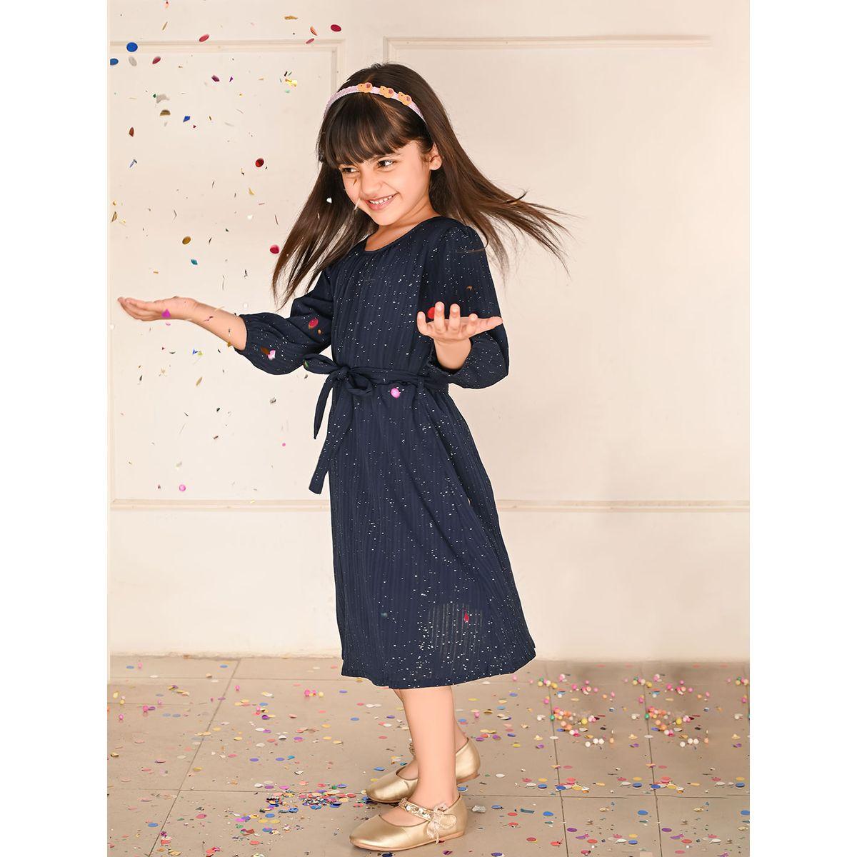 فستان بحافة واسعة مع رباط خصر-girls-clothing-dressesandjumpsuits-image-1