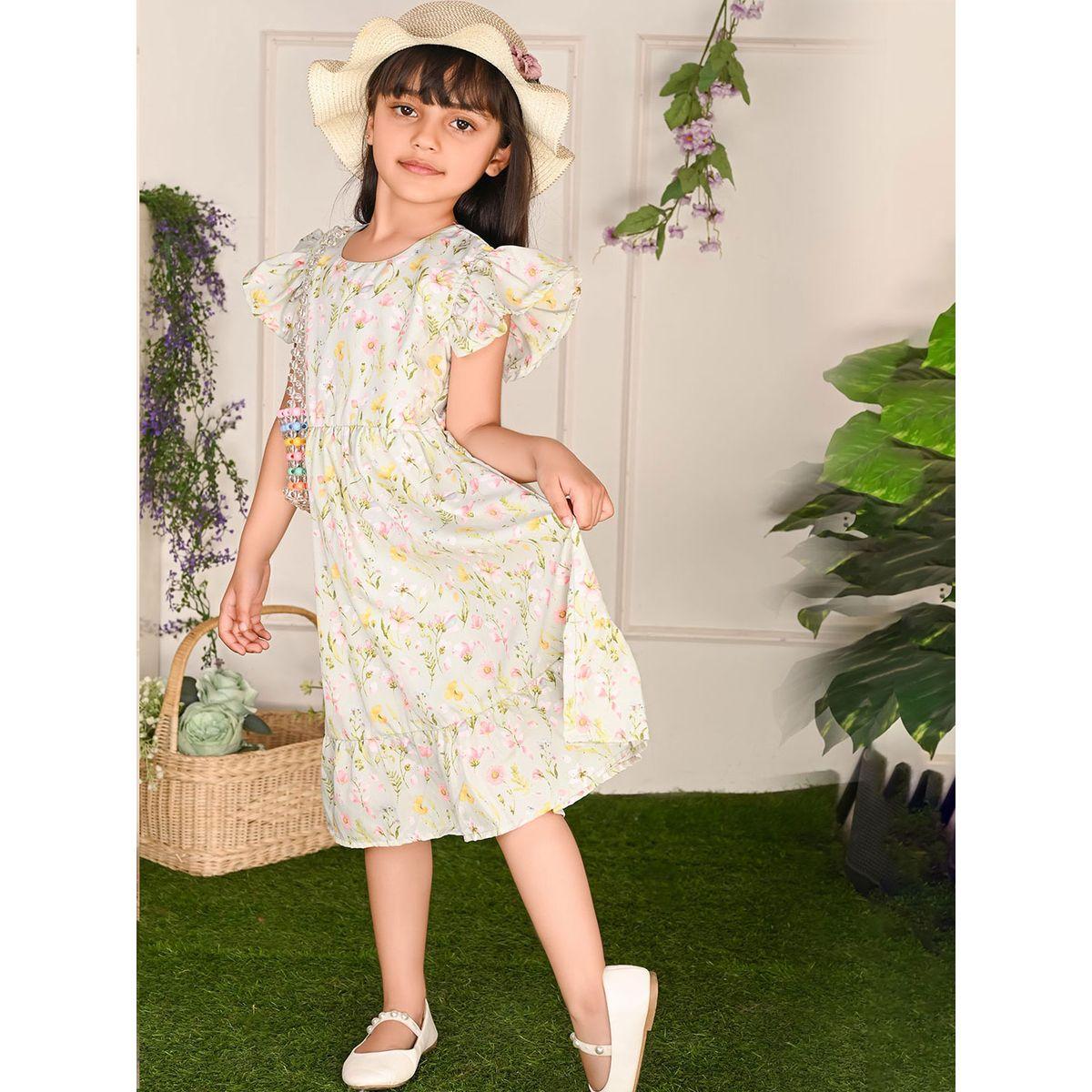 فستان باكمام واسعة مع ربطة فيونكة ليل بيكس × ستايلي-girls-clothing-dressesandjumpsuits-image-1