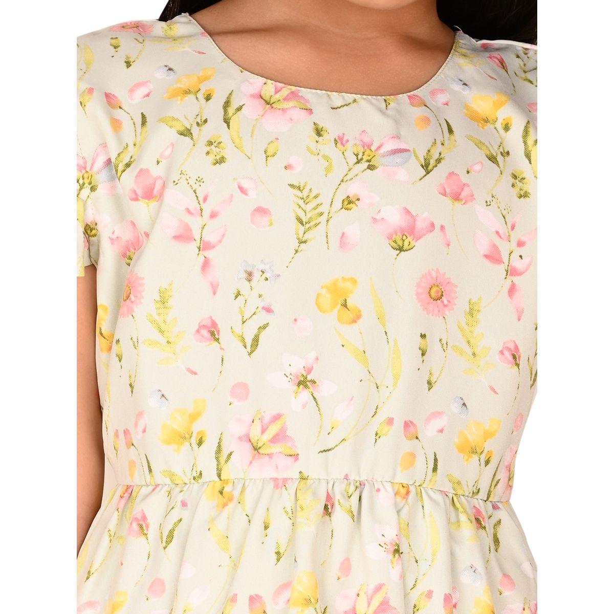 فستان باكمام واسعة مع ربطة فيونكة ليل بيكس × ستايلي-girls-clothing-dressesandjumpsuits-image-2
