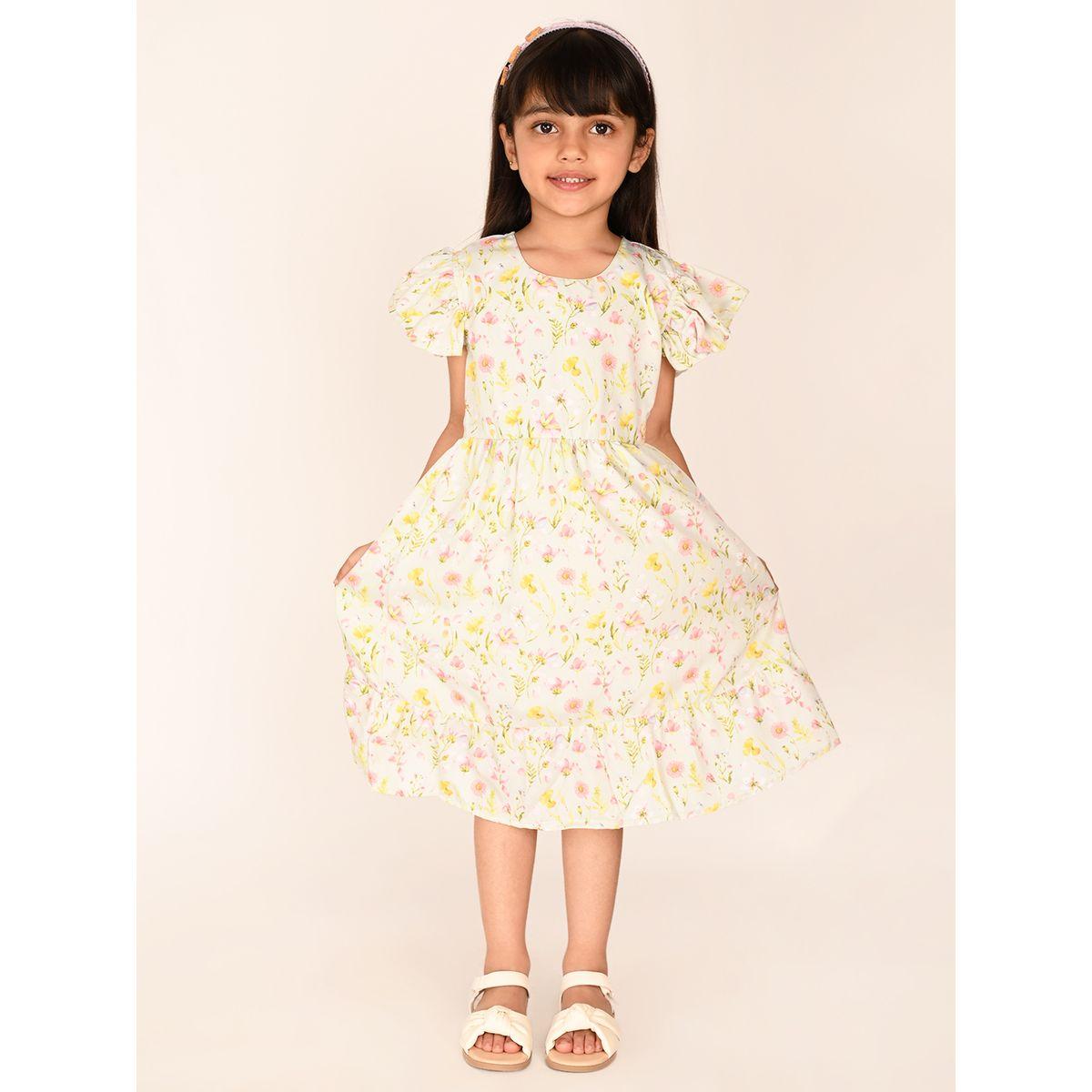 فستان باكمام واسعة مع ربطة فيونكة ليل بيكس × ستايلي-girls-clothing-dressesandjumpsuits-image-3