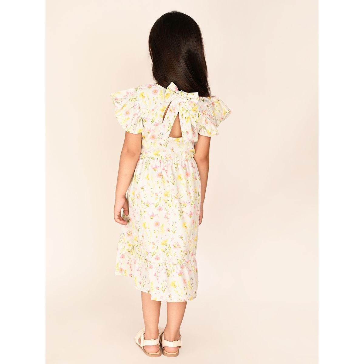 فستان باكمام واسعة مع ربطة فيونكة ليل بيكس × ستايلي-girls-clothing-dressesandjumpsuits-image-5