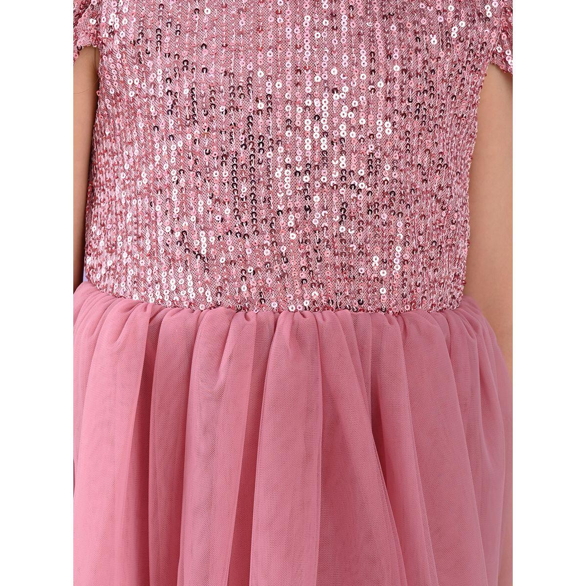 LilPicks Sequin Detail Mesh Layer Hem Dress-girls-clothing-dressesandjumpsuits-image-5