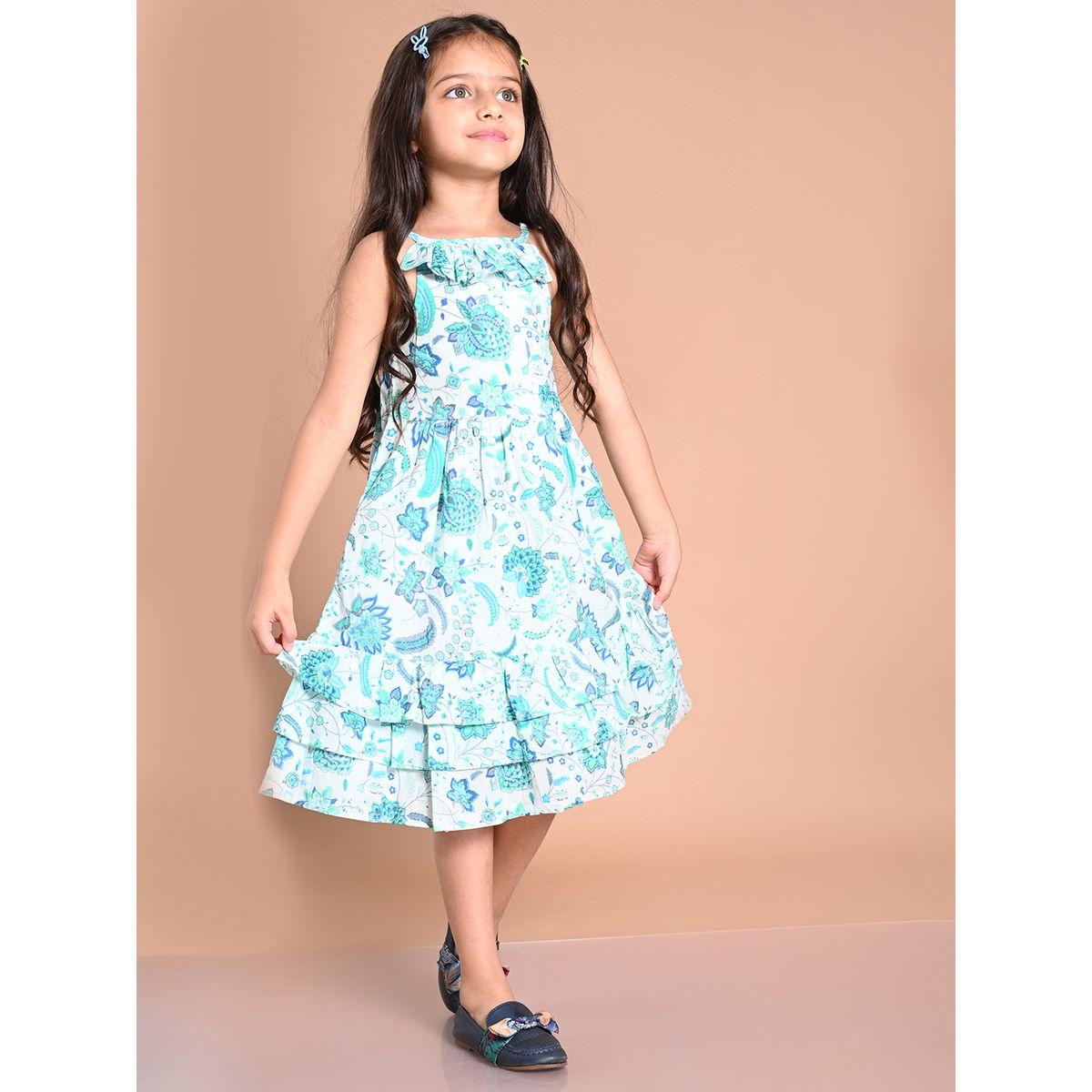 فستان بطبقات وحمالات مع تفاصيل كشكش ليل بيكس × ستايلي-girls-clothing-dressesandjumpsuits-image-4