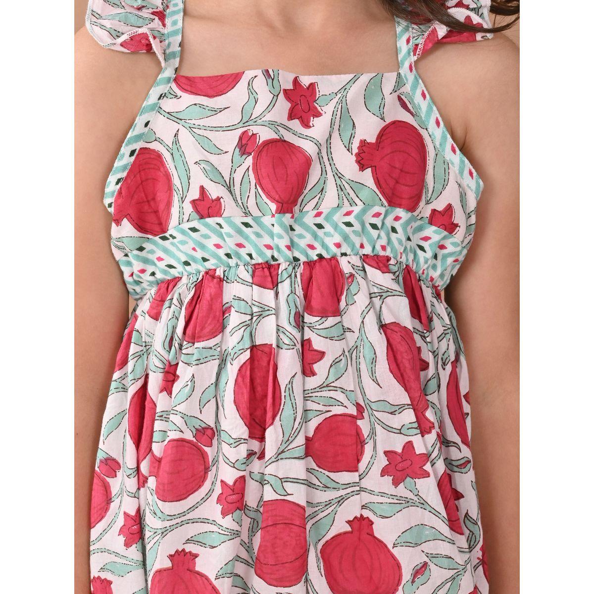 فستان مطبع بزهور مع اربطة بنمط كروس ليل بيكس × ستايلي-girls-clothing-dressesandjumpsuits-image-4