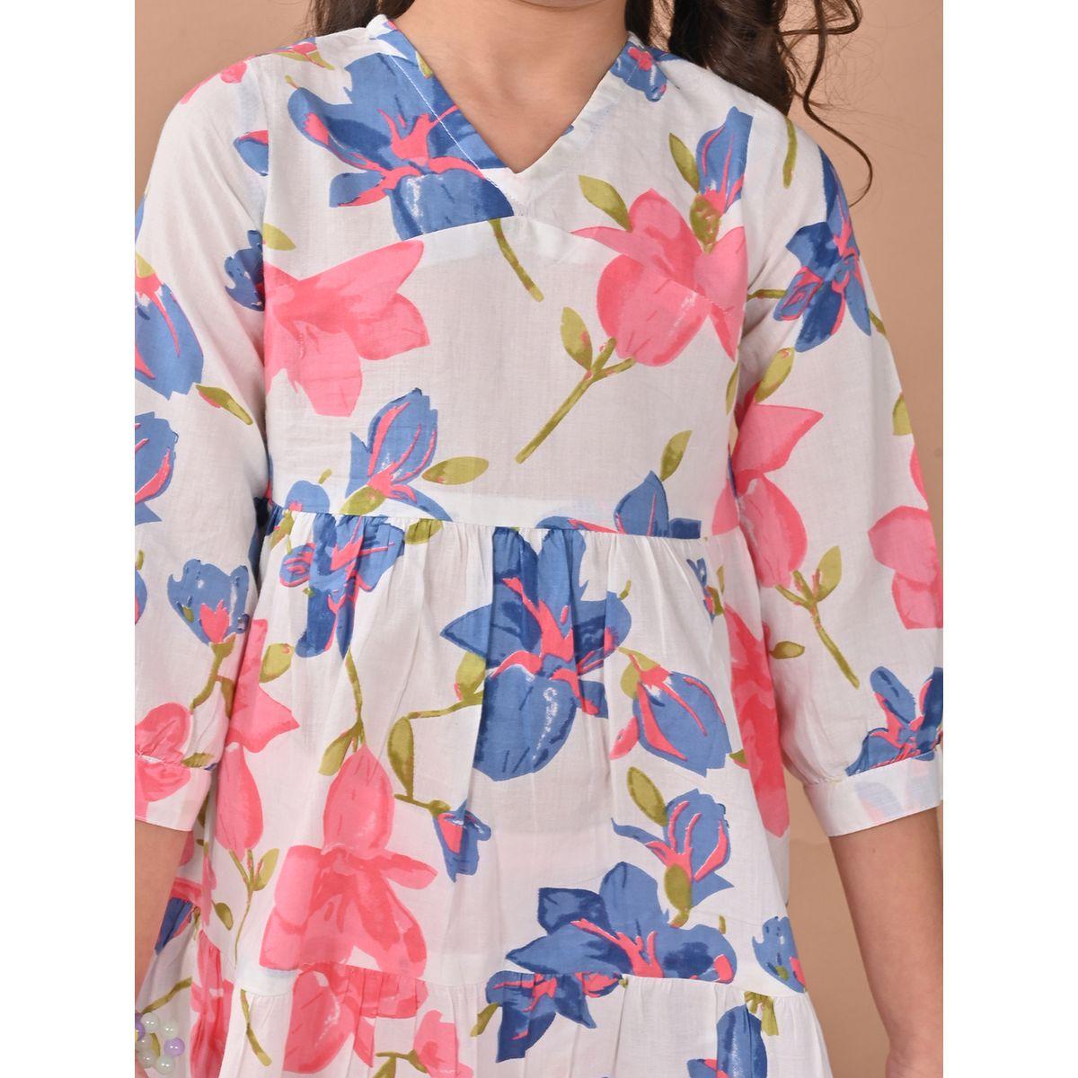 فستان سكاتر مطبع بطبعة زهور ليل بيكس × ستايلي-girls-clothing-dressesandjumpsuits-image-4