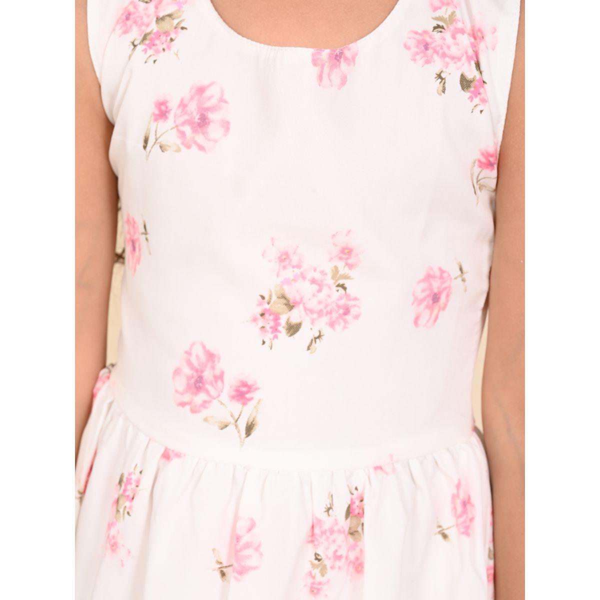 فستان مطبع بزهور مع اربطة بنمط كروس ليل بيكس × ستايلي-girls-clothing-dressesandjumpsuits-image-6