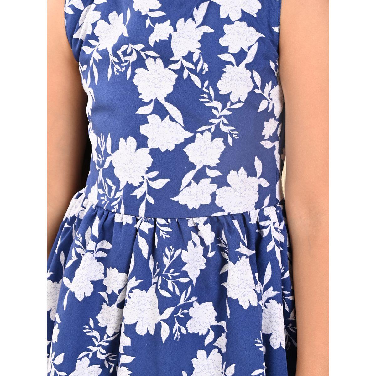 فستان مطبع بزهور مع اربطة بنمط كروس ليل بيكس × ستايلي-girls-clothing-dressesandjumpsuits-image-5