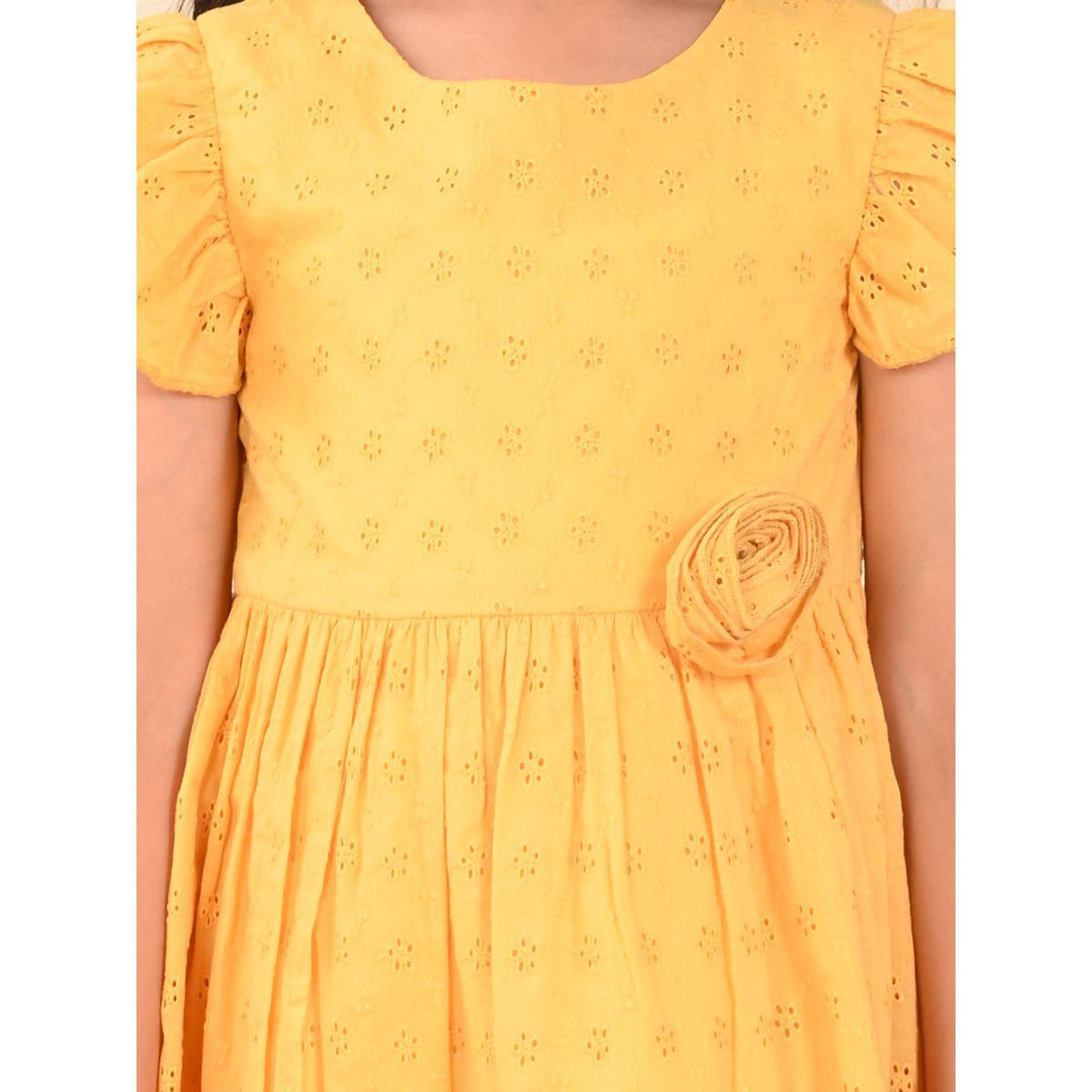 فستان مزين بفتحات صغيرة مع زهرة كورسيه ليل بيكس × ستايلي-girls-clothing-dressesandjumpsuits-image-2
