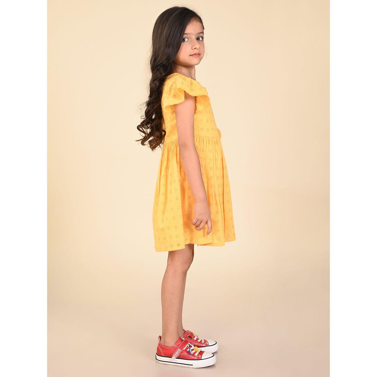 LilPicks X Styli  Floral Corsage Detail Schiffli Dress-girls-clothing-dressesandjumpsuits-image-4