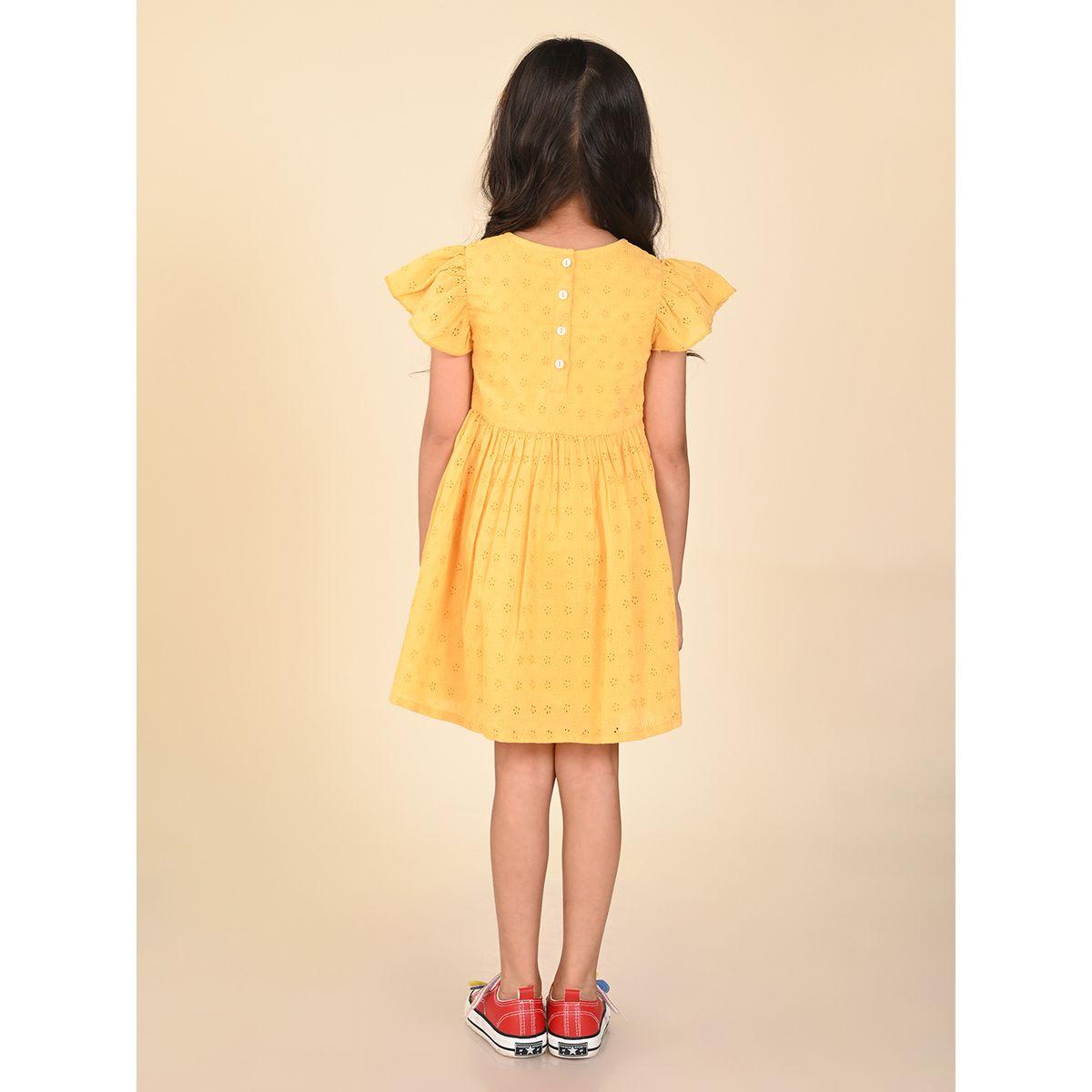 LilPicks X Styli  Floral Corsage Detail Schiffli Dress-girls-clothing-dressesandjumpsuits-image-5